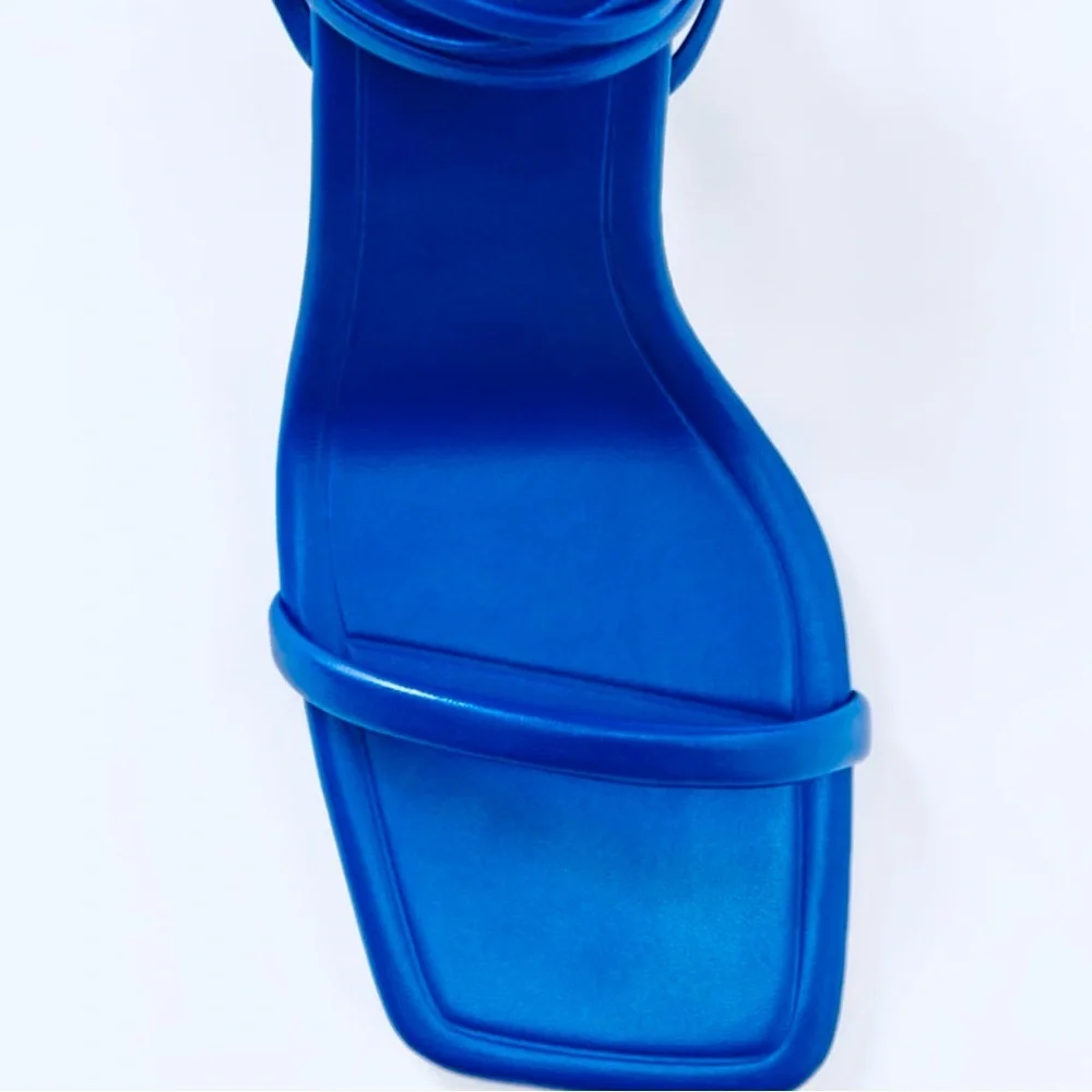 ZARA | Blue Strappy Women's Heels - Picture 4 of 6